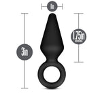 Anal Adventures - Platinum - Silicone Loop Plug - Small - Black-Anal Toys & Stimulators-OUR LAVENDER