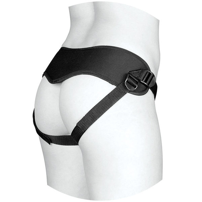 Vac-U-Lock - Supreme Harness With Vibrating Plug - Black-Harnesses & Strap-Ons-OUR LAVENDER