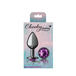 Cheeky Charms-Gunmetal Metal Butt Plug- Round-Deep Purple-Medium-Anal Toys & Stimulators-OUR LAVENDER