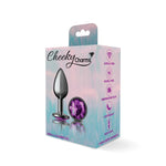 Cheeky Charms-Gunmetal Metal Butt Plug- Round-Deep Purple-Small-Anal Toys & Stimulators-OUR LAVENDER