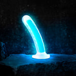 Neo Elite - Glow in the Dark - Tao - 7 Inch Silicone Dual Density Dildo - Neon Blue-Dildos & Dongs-OUR LAVENDER