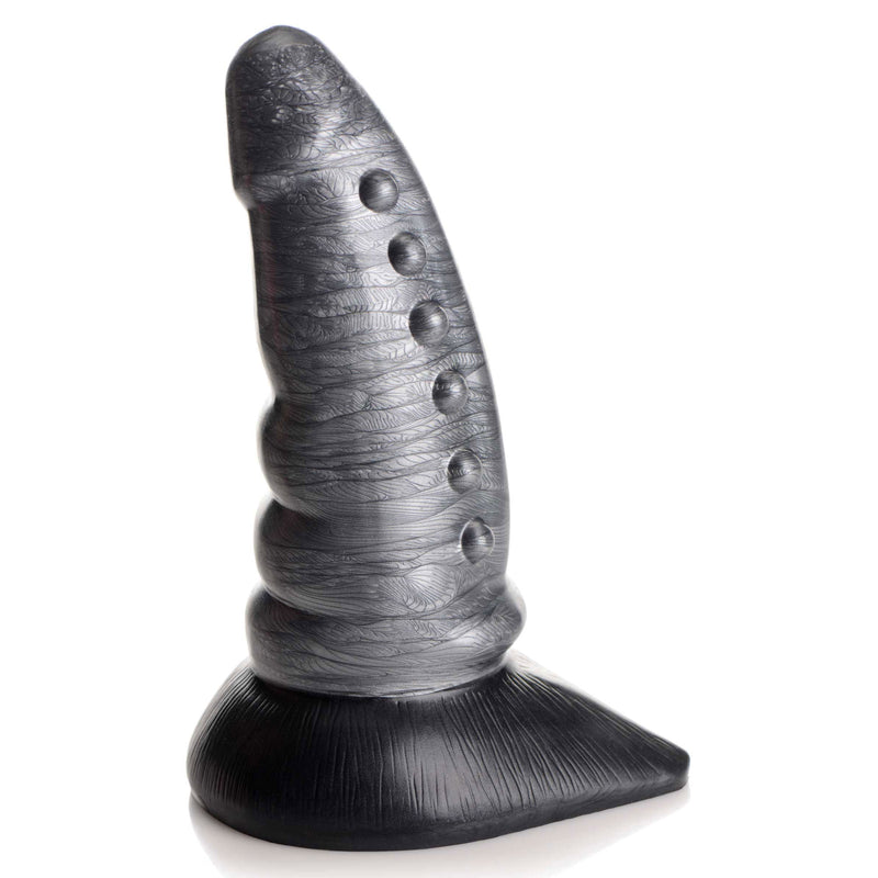 Beastly Tapered Bumpy Silicone Dildo - Silver CC-AG878-SLV