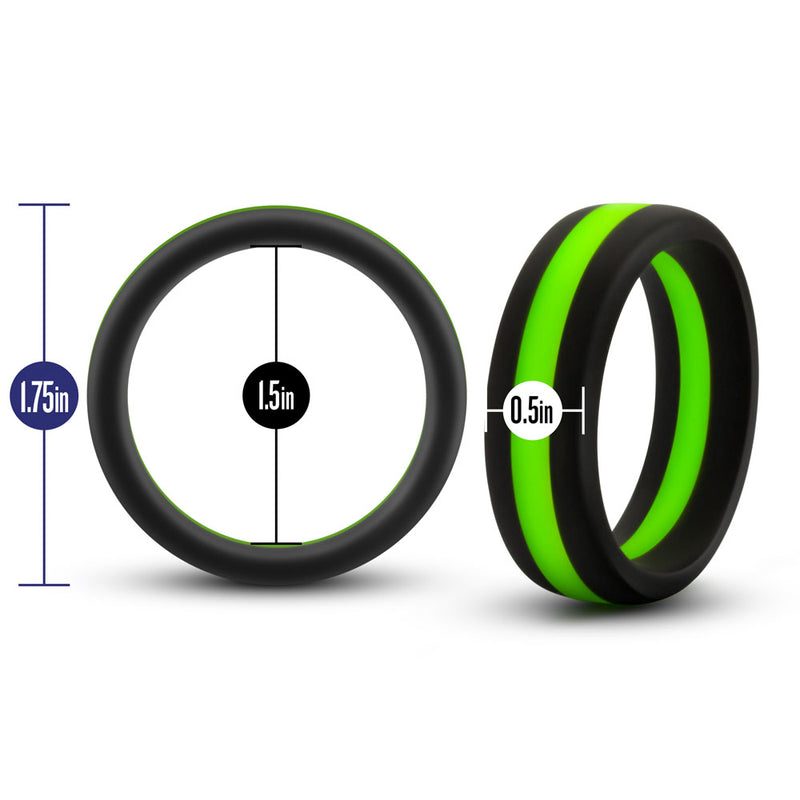 Performance - Silicone Go Pro Cock Ring - Black/green/black-Cockrings-OUR LAVENDER