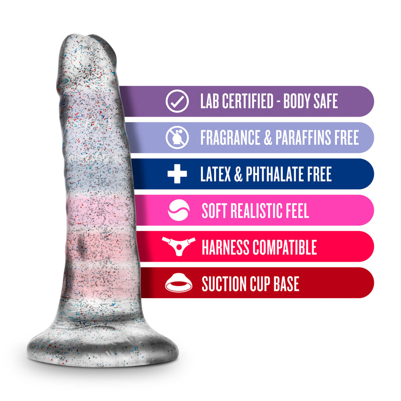 Naturally Yours - 5.5 Inch Glitter Dong - Sparkling Clear-Dildos & Dongs-OUR LAVENDER
