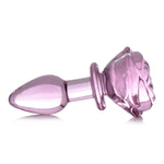 Pink Rose Glass Anal Plug - Small-Anal Toys & Stimulators-OUR LAVENDER