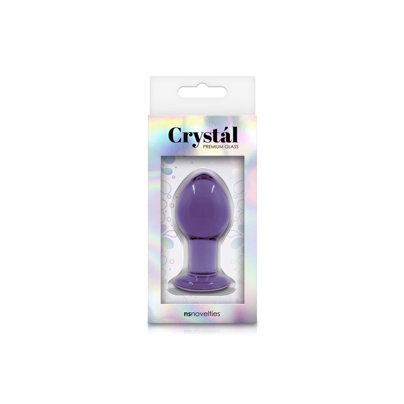 Crystal Premium Glass Plug - Medium - Clear Purple-Eco-Friendly-OUR LAVENDER