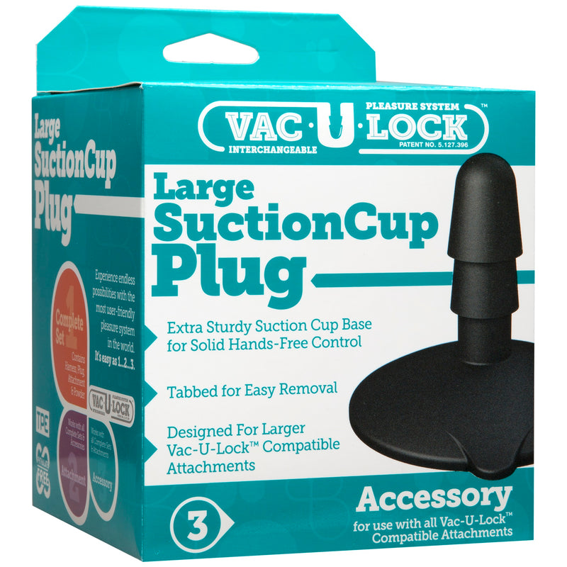 Vac-U-Lock Large Black Suction Cup Plug-Harnesses & Strap-Ons-OUR LAVENDER