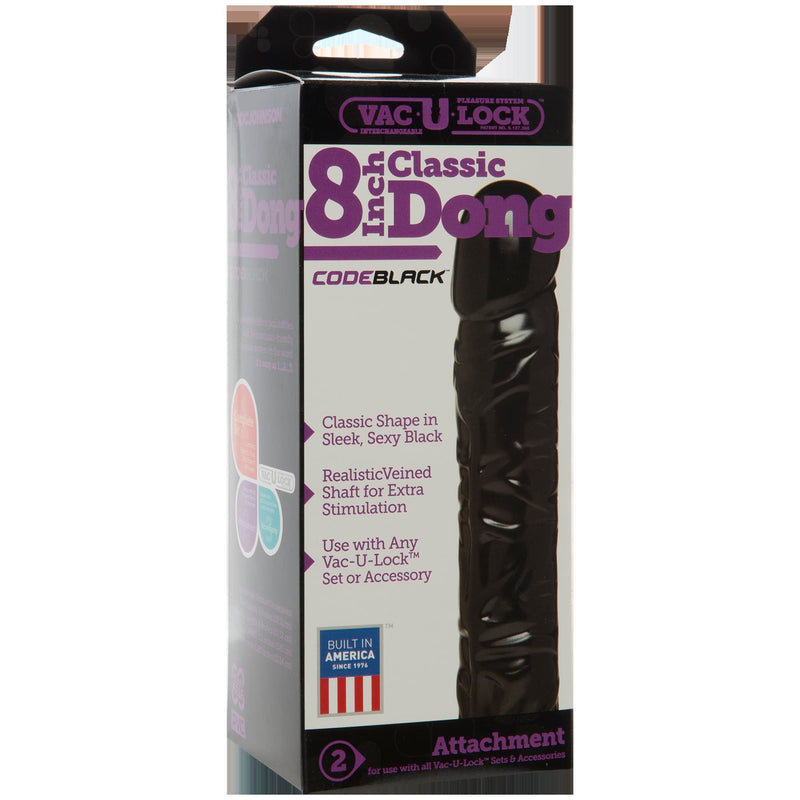 Vac-U-Lock Codeblack 8-Inch Classic Dong-Dildos & Dongs-OUR LAVENDER