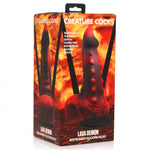 Lava Demon Thick Nubbed Silicone Dildo - Red/black-Dildos & Dongs-OUR LAVENDER