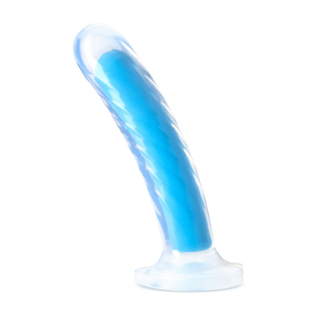 Neo Elite - Glow in the Dark - Tao - 7 Inch  Silicone Dual Density Dildo - Neon Blue BL-80803