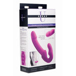 Evoke Rechargeable Vibrating Silicone Strapless Strap on - Pink-Harnesses & Strap-Ons-OUR LAVENDER