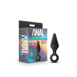 Anal Adventures Platinum - Silicone Loop Plug - Medium - Black-Anal Toys & Stimulators-OUR LAVENDER