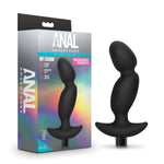 Anal Adventures- Platinum - Silicone Vibrating Prostate Massager 04-Black-Anal Toys & Stimulators-OUR LAVENDER