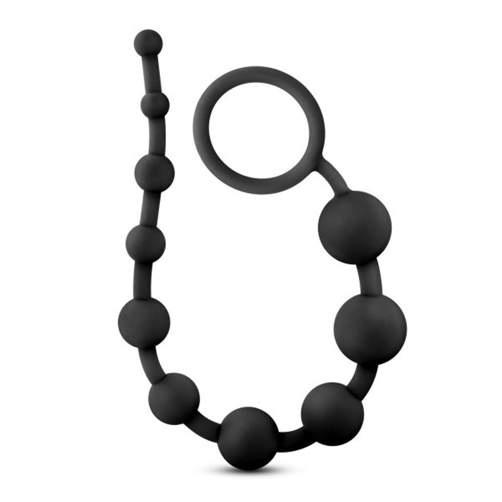 Anal Adventures - Platinum - Silicone 10 Anal   Beads - Black BL-11015
