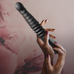 Temptasia - Lazarus - Thrusting Dildo - Black-Vibrators-OUR LAVENDER