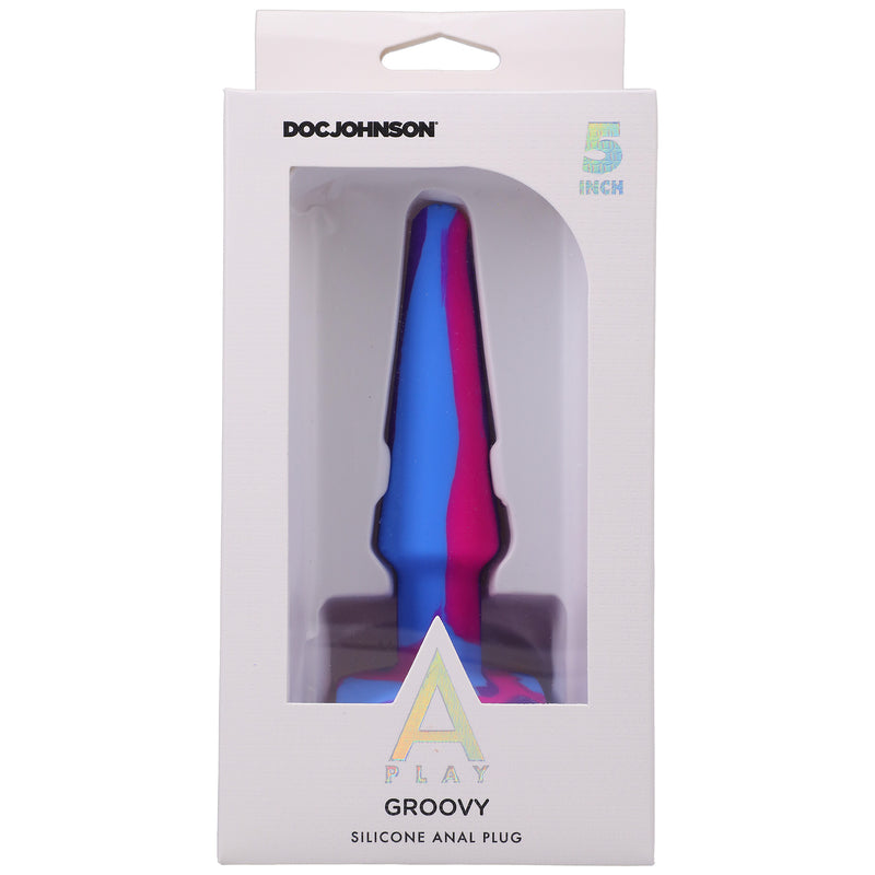A-Play Groovy Silicone Anal Plug 5 Inch - Berry-Anal Toys & Stimulators-OUR LAVENDER