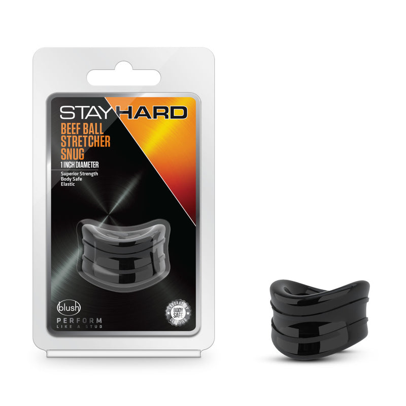 Stay Hard - Beef Ball Stretcher Snug - 1 Inch Diameter - Black-Cockrings-OUR LAVENDER