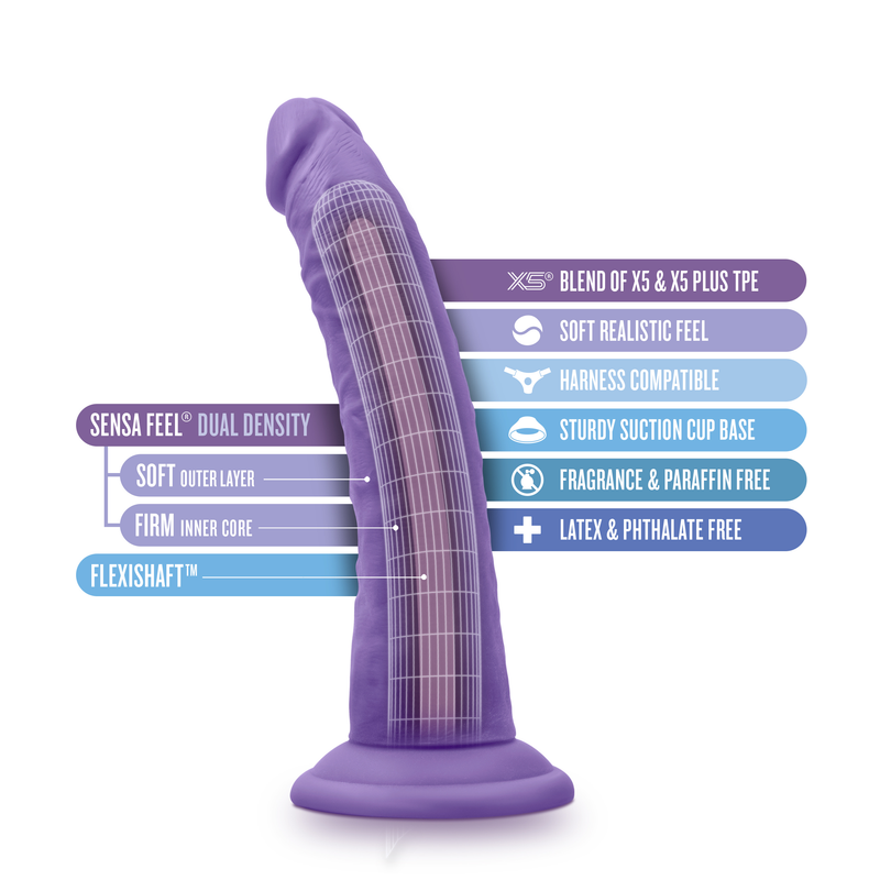 Au Naturel - Bold - Jack - 7 Inch Dildo - Purple-Dildos & Dongs-OUR LAVENDER