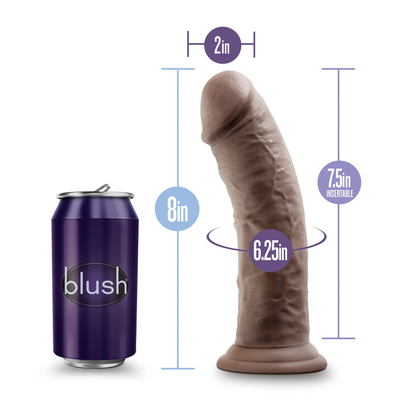 Au Naturel - 8 Inch Dildo With Suction Cup - Chocolate-Dildos & Dongs-OUR LAVENDER