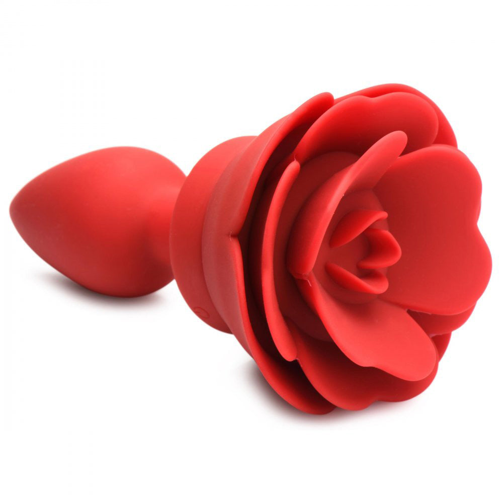 28x Silicone Vibrating Rose Anal Plug With Remote - Small-Anal Toys & Stimulators-OUR LAVENDER