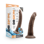 Dr. Skin Glide 7.5 Inch Self Lubricating Dildo - Chocolate -Dildos & Dongs-OUR LAVENDER