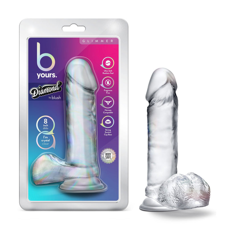 B Yours Diamond - Glimmer - Clear-Dildos & Dongs-OUR LAVENDER