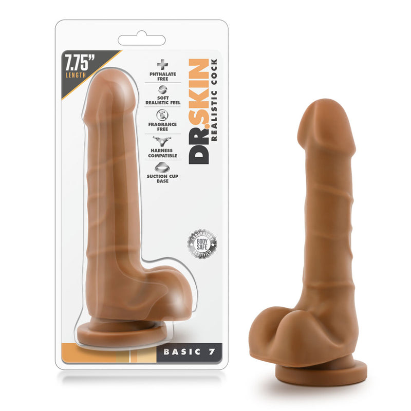 Dr. Skin - Realistic Cock - Basic 7 - Mocha-Dildos & Dongs-OUR LAVENDER