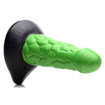 Radioactive Reptile Thick Scaly Silicone Dildo - Green-Dildos & Dongs-OUR LAVENDER