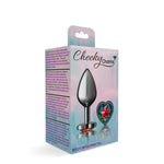 Cheeky Charms-Gunmetal Metal Buttplug- Heart-Rainbow-Medium-Anal Toys & Stimulators-OUR LAVENDER