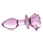 Pink Rose Glass Anal Plug - Medium-Anal Toys & Stimulators-OUR LAVENDER