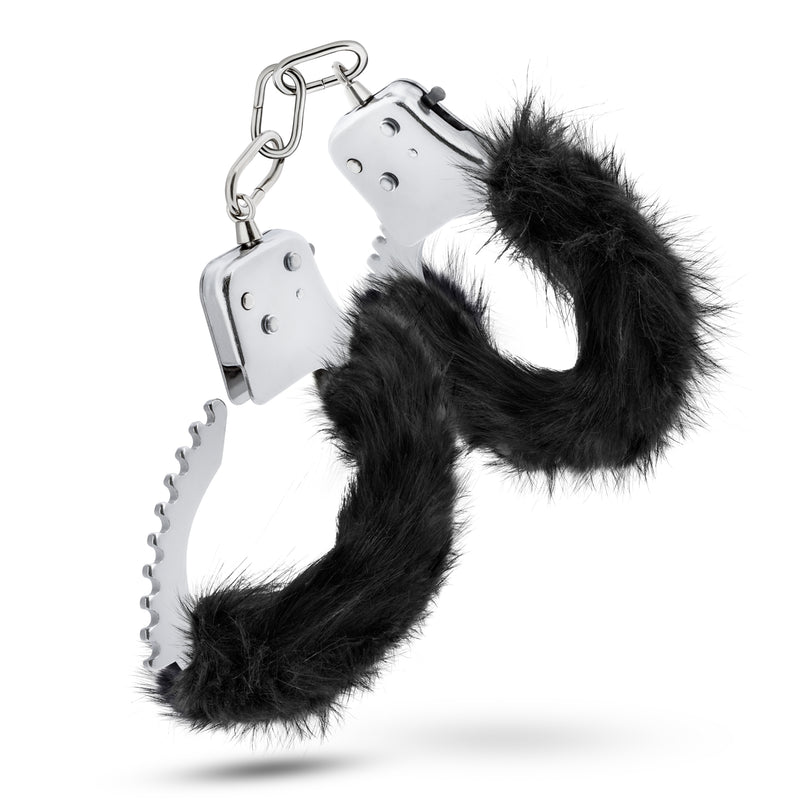 Temptasia - Plush Fur Cuffs - Black-Bondage & Fetish Toys-OUR LAVENDER