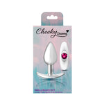 Cheeky Charms-Silver Metal Butt Plug Kit -Clear/bright Pink-Anal Toys & Stimulators-OUR LAVENDER