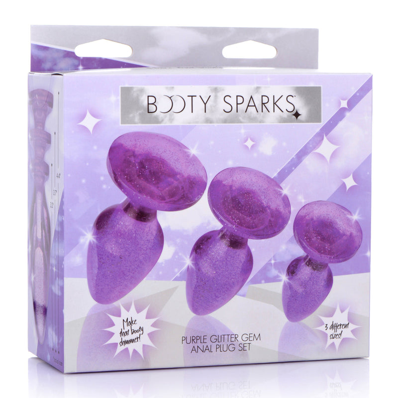 Glitter Gem Anal Plug Set - Purple-Anal Toys & Stimulators-OUR LAVENDER