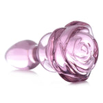 Pink Rose Glass Anal Plug - Small-Anal Toys & Stimulators-OUR LAVENDER