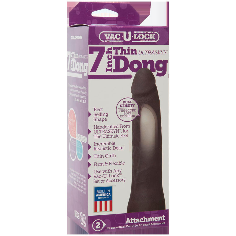 Vac-U- Lock 7-Inch Ur3 Thin Dong - Black-Dildos & Dongs-OUR LAVENDER