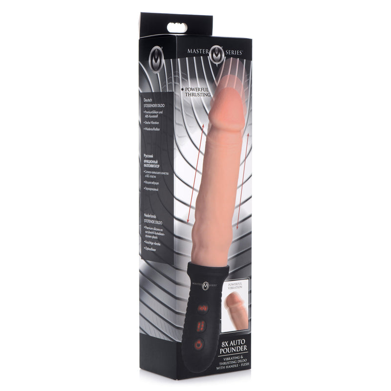 8x Auto Pounder Vibrating and Thrusting Dildo With Handle - Flesh-Dildos & Dongs-OUR LAVENDER