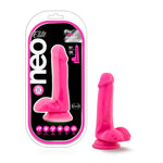Neo Elite - 6 Inch Silicone Dual Density Cock With Balls - Neon Pink-Dildos & Dongs-OUR LAVENDER