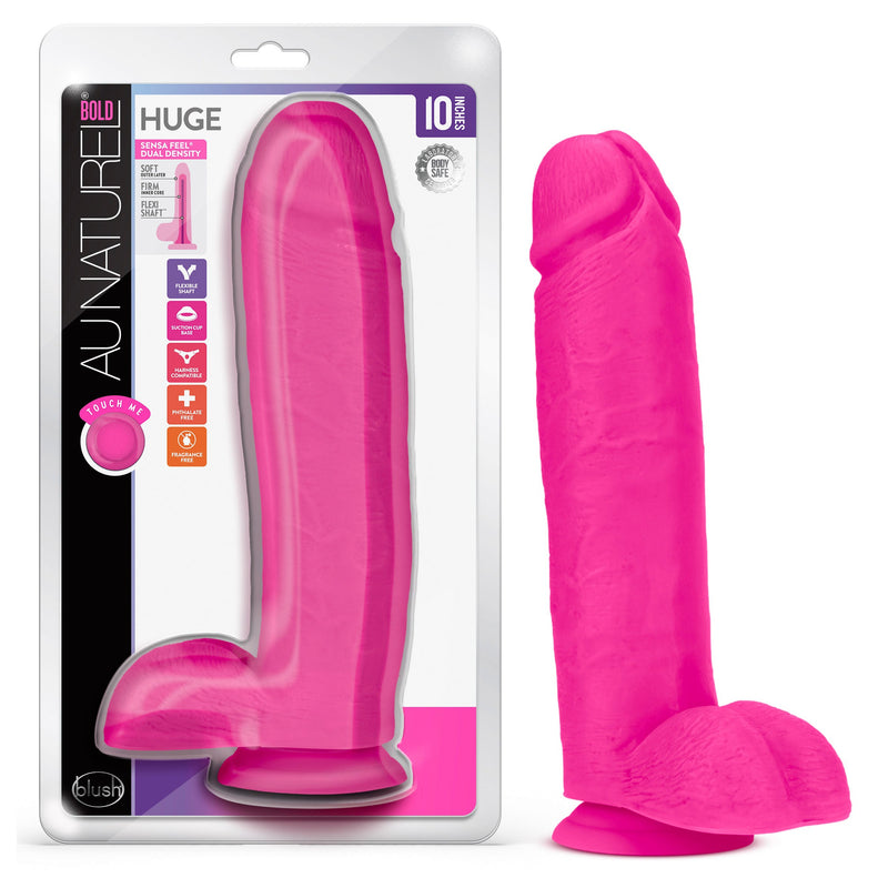 Au Naturel - Bold - Huge - 10 Inch Dildo - Pink-Dildos & Dongs-OUR LAVENDER