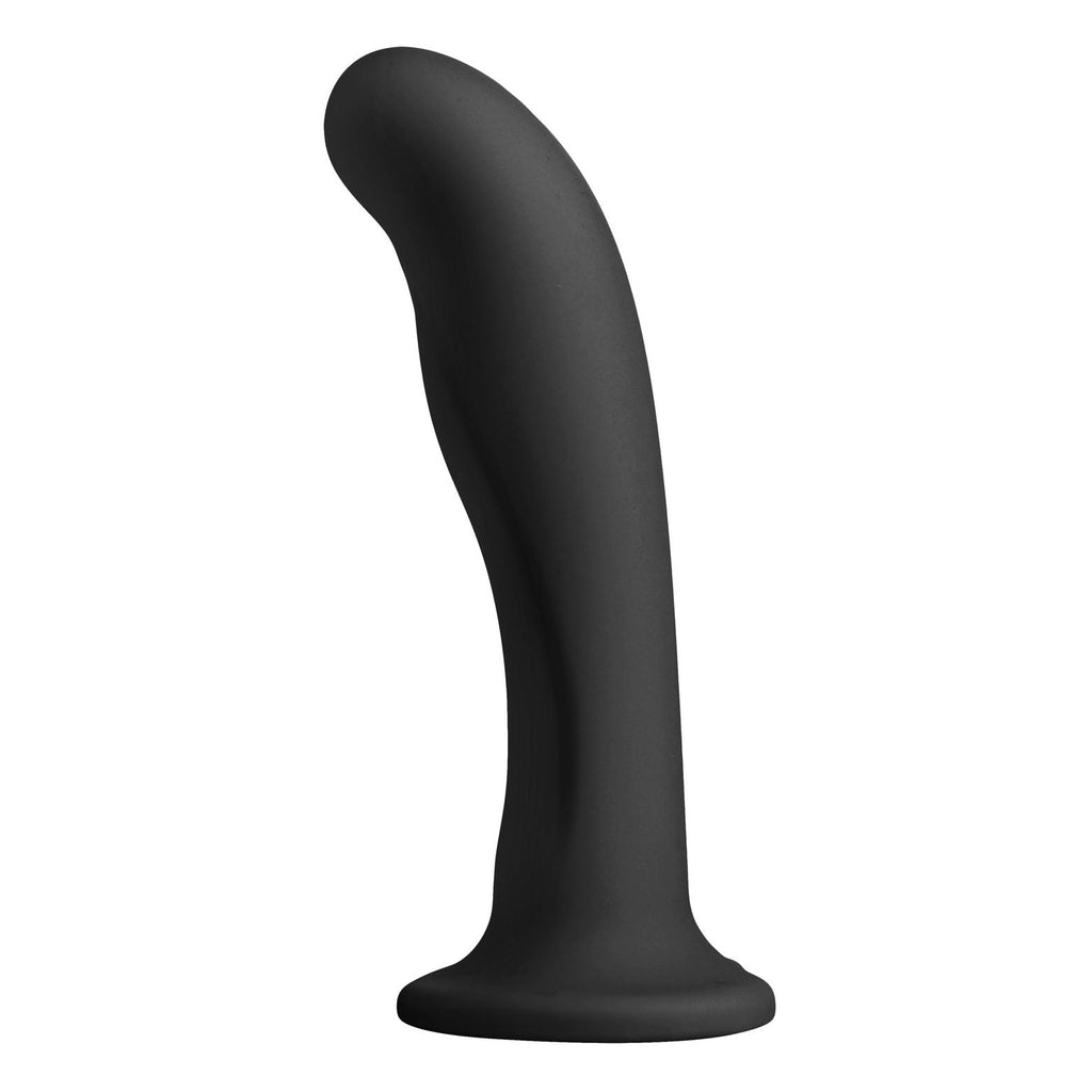 Heart on Silicone Harness Dildo - Black SU-AE580