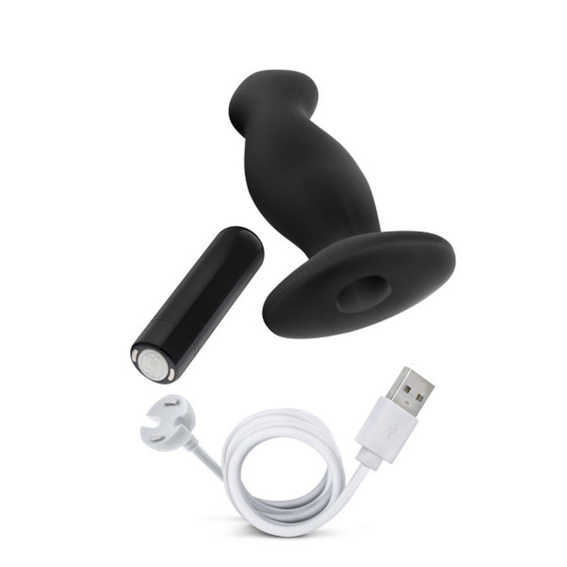 Anal Adventures- Platinum- Silicone Vibrating Prostate Massager 02-Black-Anal Toys & Stimulators-OUR LAVENDER