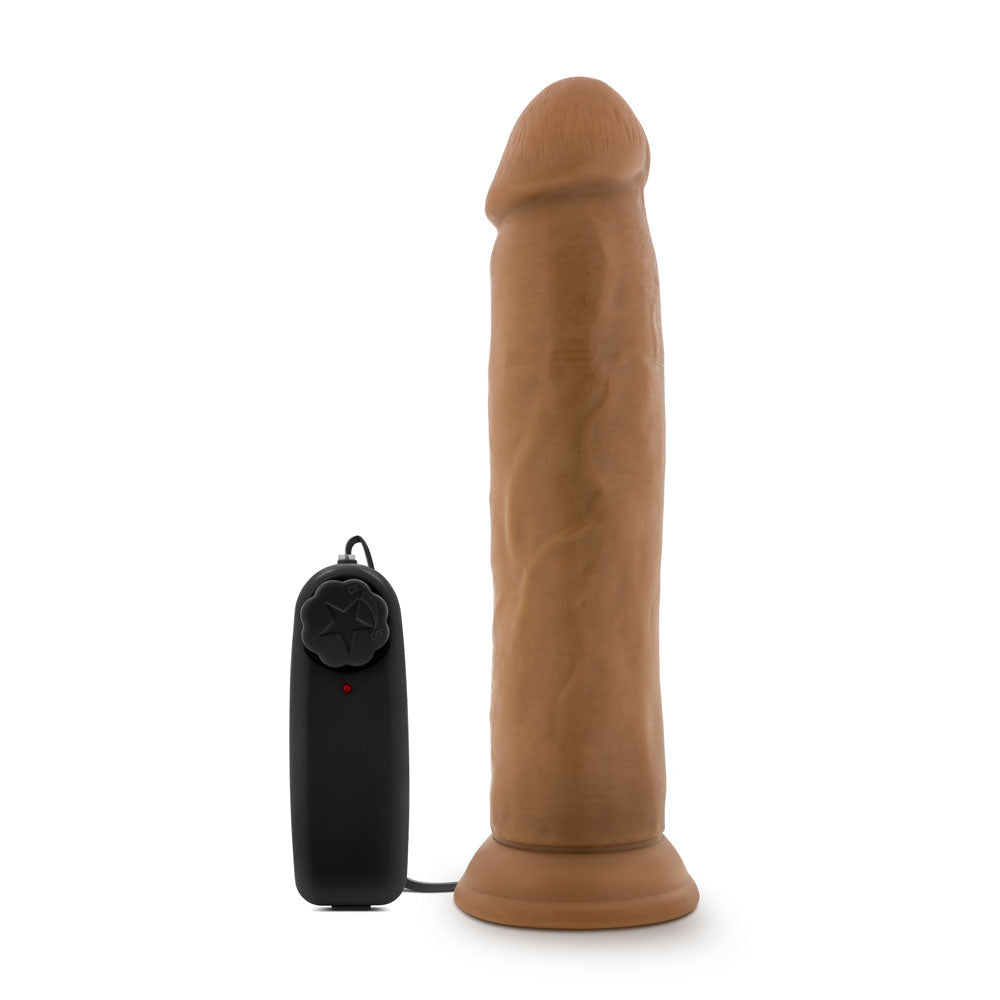 Dr. Skin - Dr. Throb - 9.5 Inch Vibrating  Realistic Cock With Suction Cup - Mocha BL-13817