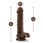 Dr. Skin Plus - 9 Inch Posable Dildo With Balls - Chocolate-Dildos & Dongs-OUR LAVENDER