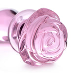 Pink Rose Glass Anal Plug - Medium-Anal Toys & Stimulators-OUR LAVENDER