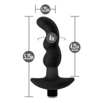 Anal Adventures- Platinum - Silicone Vibrating Prostate Massager 03- Black-Anal Toys & Stimulators-OUR LAVENDER