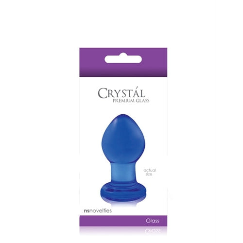 Crystal Premium Glass Plug - Small - Clear Blue NSN0701-17