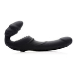 Slim Rider Ribbed Vibrating Silicone Strapless  Strap-On SU-AF840