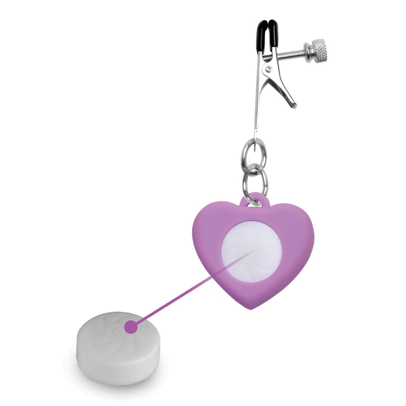 Silicone Light Up Heart Nipple Clamps-Nipple Stimulators-OUR LAVENDER