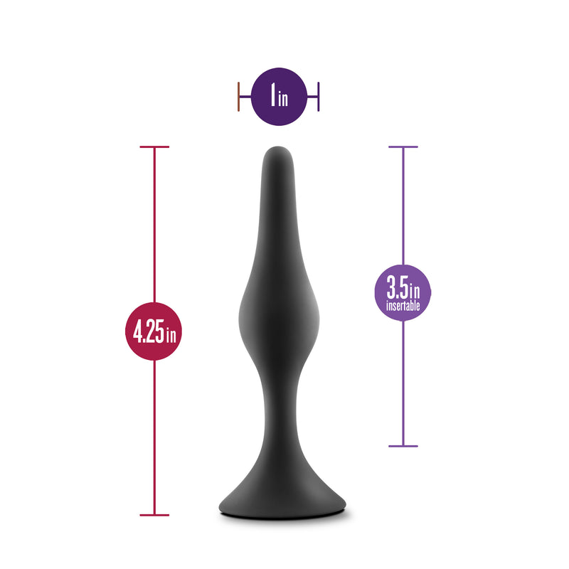 Anal Adventures Platinum - Silicone Beginner Plug - Medium - Black-Anal Toys & Stimulators-OUR LAVENDER