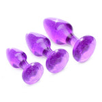 Glitter Gem Anal Plug Set - Purple-Anal Toys & Stimulators-OUR LAVENDER