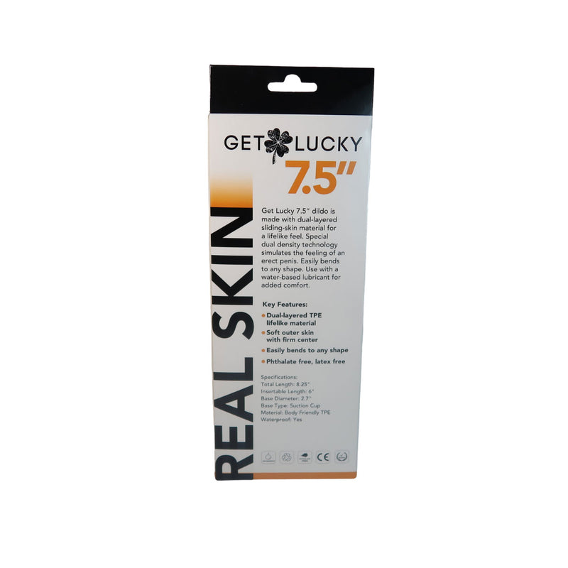 Get Lucky 7.5 Inch Real Skin Dong - Light Brown-Dildos & Dongs-OUR LAVENDER